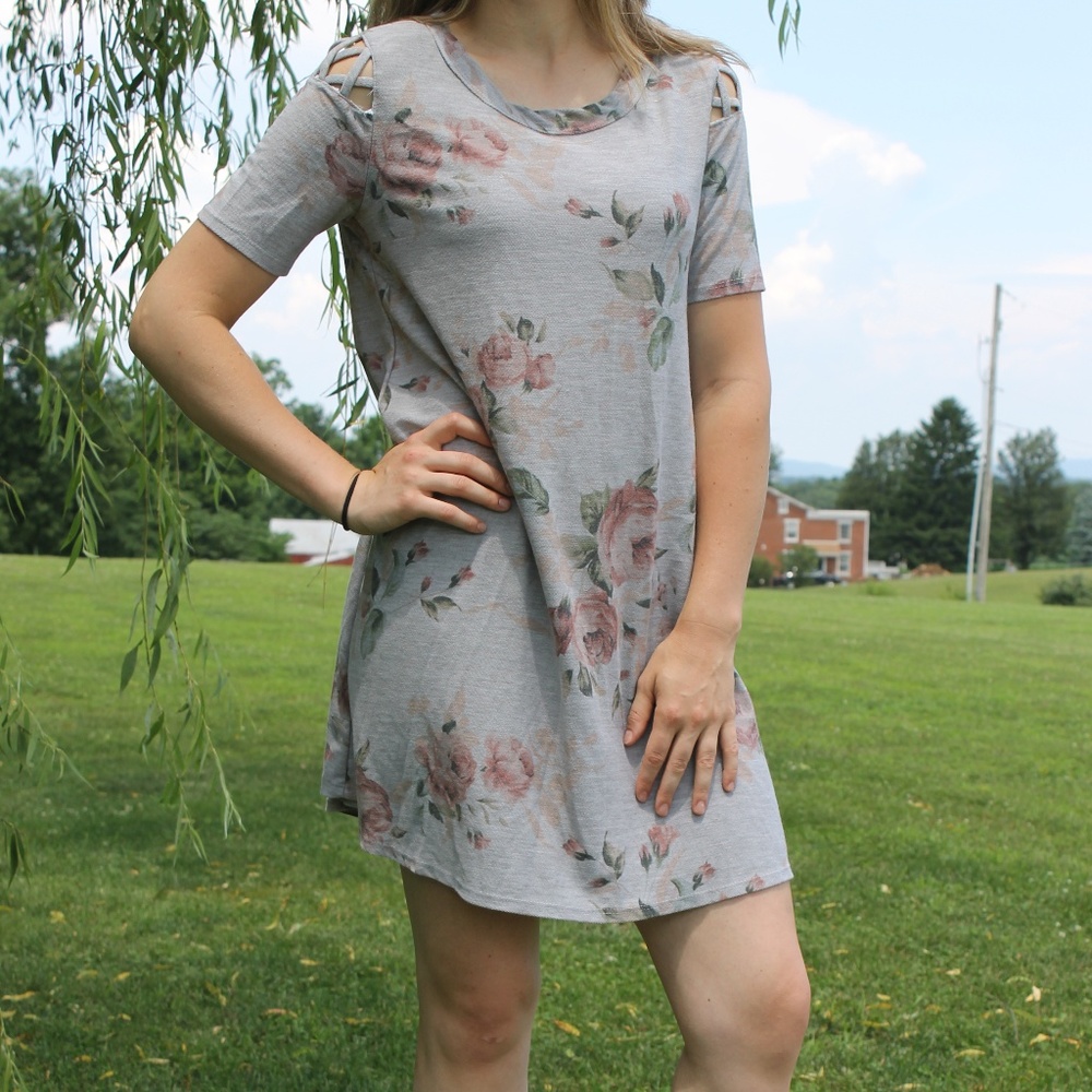 Flowered Tunic Dress
